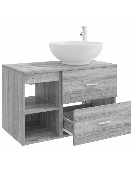 Set di mobili per il bagno 2 pcs Sonoma grigio