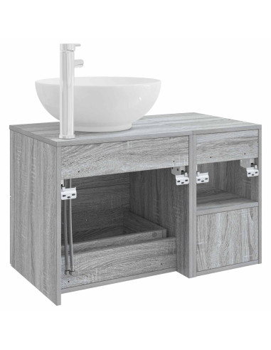 Set di mobili per il bagno 2 pcs Sonoma grigio