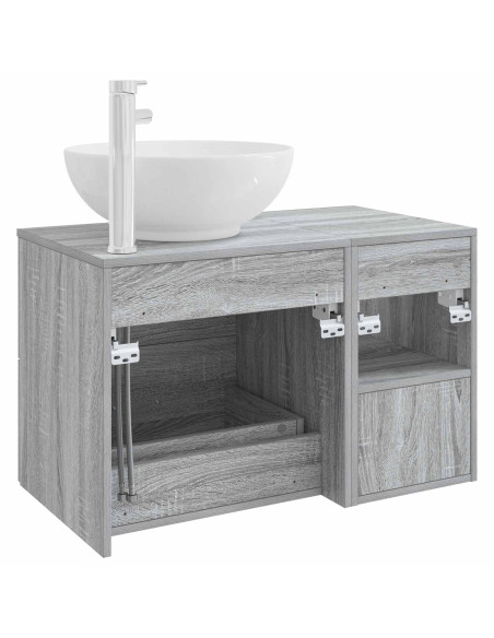 Set di mobili per il bagno 2 pcs Sonoma grigio