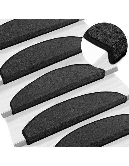 Tappetini per scale autoadesivi Semicircolare 15 pcs Antracite