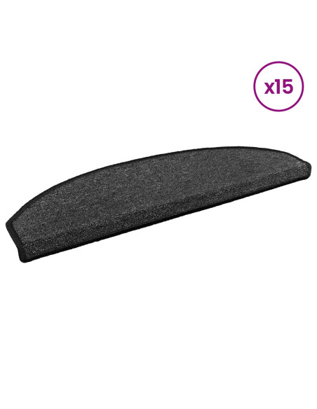 Tappetini per scale autoadesivi Semicircolare 15 pcs Antracite