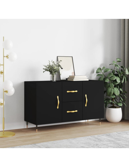 Credenza Nera 100x36x60 cm in Legno Multistrato