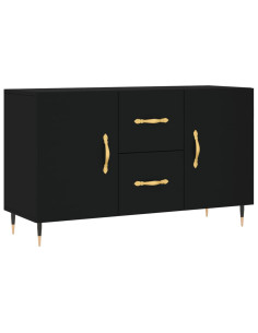 Credenza Nera 100x36x60 cm in Legno Multistrato 2