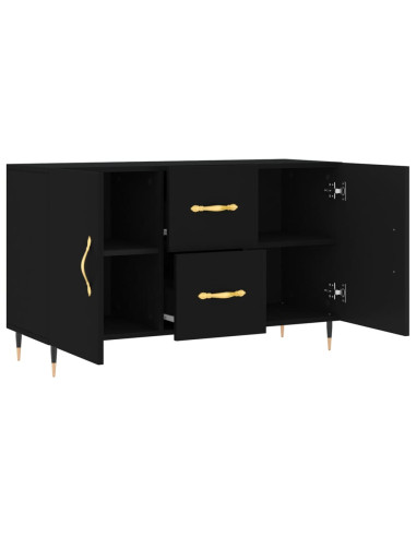 Credenza Nera 100x36x60 cm in Legno Multistrato