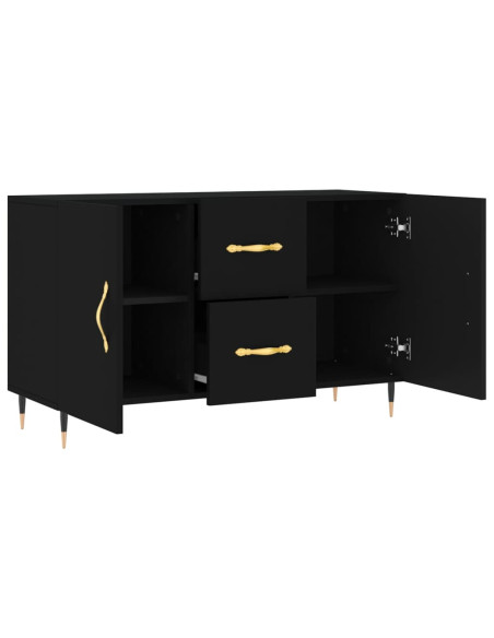 Credenza Nera 100x36x60 cm in Legno Multistrato