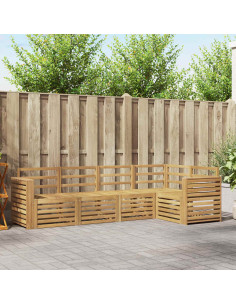 Set di divani da esterno 5 pcs Bianco 251 x 132,5 x 73 cm