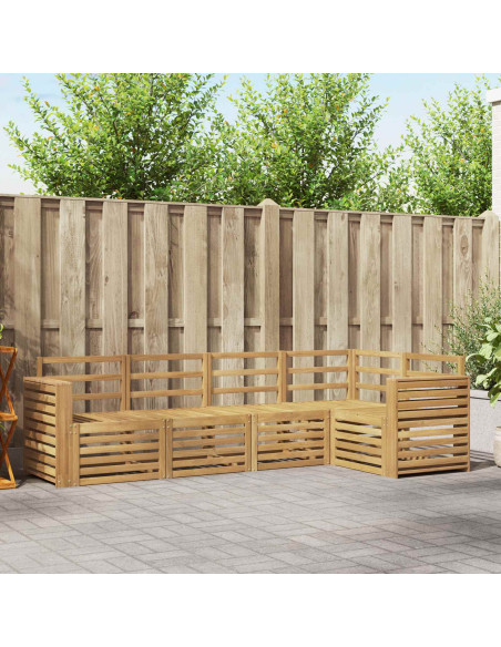 Set di divani da esterno 5 pcs Bianco 251 x 132,5 x 73 cm