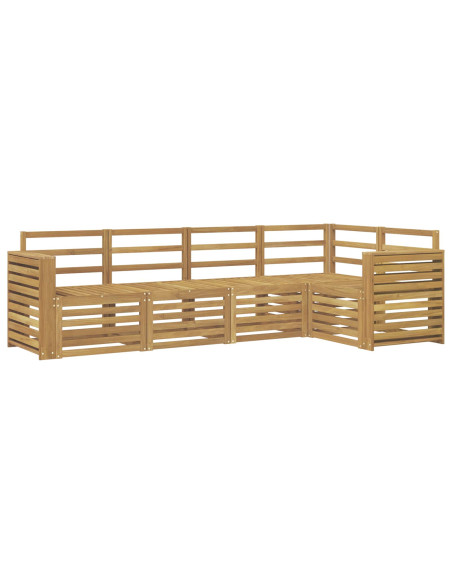 Set di divani da esterno 5 pcs Bianco 251 x 132,5 x 73 cm