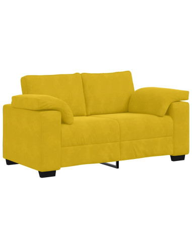 Divano Divanetto Giallo 160x77x82 cm in Velluto