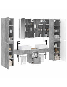 Set di mobili per il bagno 6 pcs Grigio Cemento 2