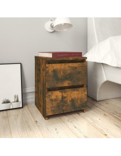 Comodino in rovere affumicato 30x30x40 cm in Legno Multistrato