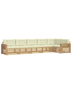 Set di divani da esterno 6 pcs Bianco e Crema 2