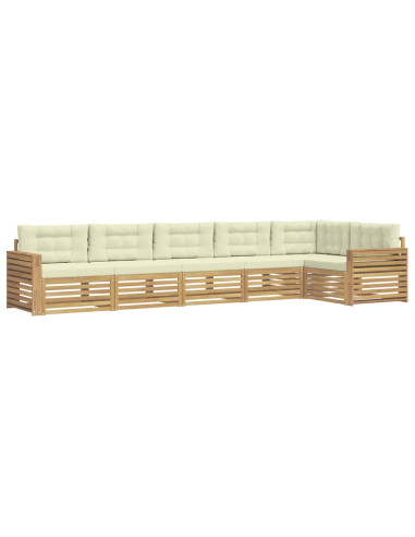 Set di divani da esterno 6 pcs Bianco e Crema
