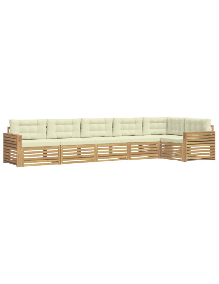 Set di divani da esterno 6 pcs Bianco e Crema