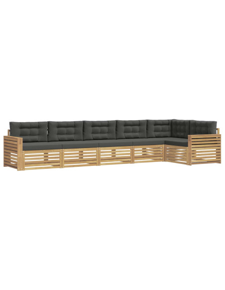 Set di divani da esterno 6 pcs Bianco e Antracite