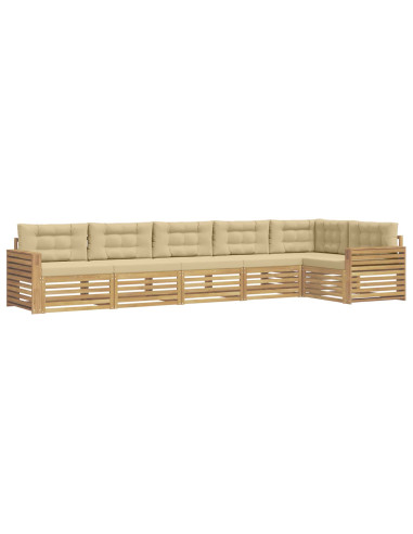 Set di divani da esterno 6 pcs Bianco e Beige