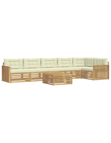 Set di divani da esterno 7 pcs Bianco e Crema 79 x 79 x 37 cm