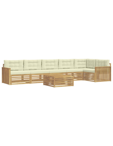 Set di divani da esterno 7 pcs Bianco e Crema 79 x 79 x 37 cm