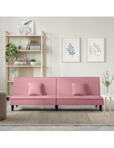 Divano Letto Rosa in Velluto