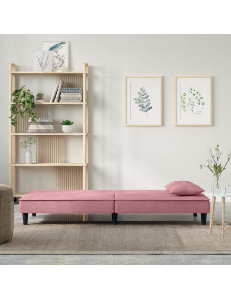 Divano Letto Rosa in Velluto
