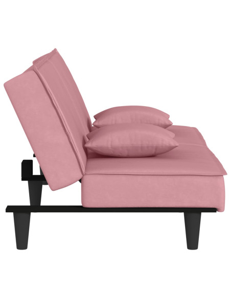 Divano Letto Rosa in Velluto