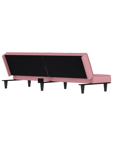 Divano Letto Rosa in Velluto
