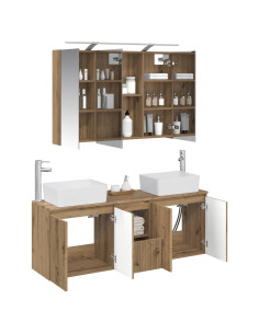 Set di Armadi da Bagno 4 pcs Rovere Artigianale 2