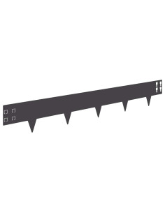 Bordura per Prato 30 pcs 100 x 15 cm Acciaio Nero 2