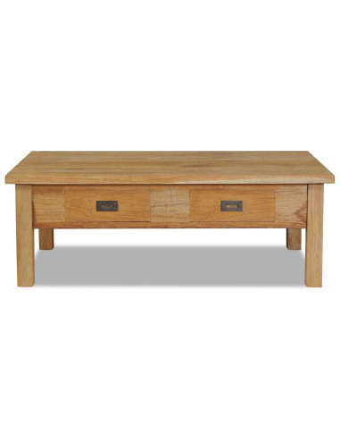 Tavolino da Salotto in Legno Massello di Teak 100x60x35 cm