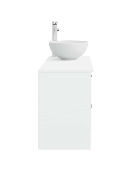 Set di mobili per il bagno 2 pcs Bianco Legno ingegnerizzato