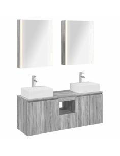 Set di Armadi da Bagno 5 pcs Sonoma grigio Legno ingegnerizzato