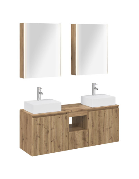 Set di Armadi da Bagno 5 pcs Rovere Artigianale
