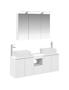 Set di Armadi da Bagno 4 pcs Bianco Legno ingegnerizzato