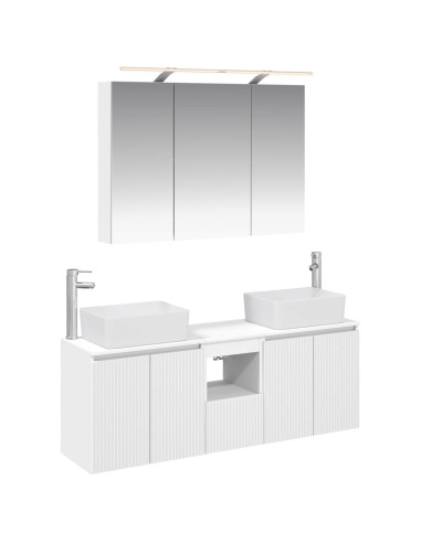 Set di Armadi da Bagno 4 pcs Bianco Legno ingegnerizzato