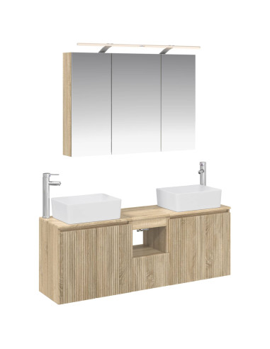 Set di Armadi da Bagno 4 pcs Rovere Sonoma Legno ingegnerizzato
