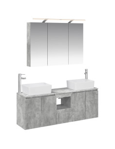 Set di Armadi da Bagno 4 pcs Grigio Cemento