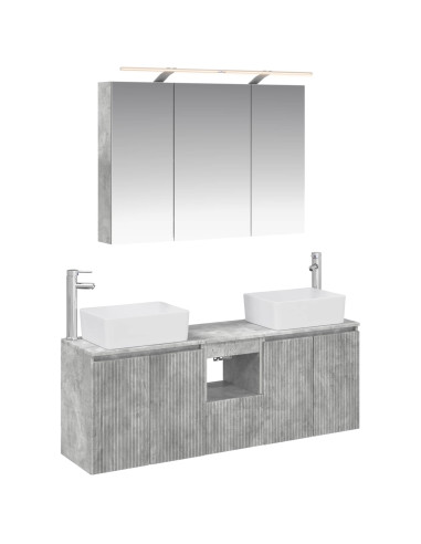 Set di Armadi da Bagno 4 pcs Grigio Cemento