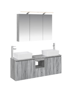 Set di Armadi da Bagno 4 pcs Sonoma grigio Legno ingegnerizzato