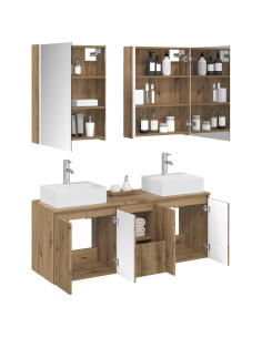 Set di Armadi da Bagno 5 pcs Rovere Artigianale 2