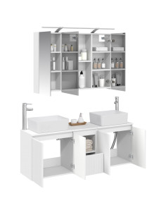 Set di Armadi da Bagno 4 pcs Bianco Legno ingegnerizzato 2