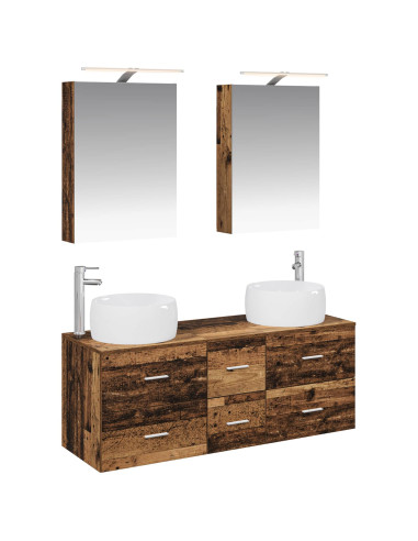 Set di mobili per il bagno 5 pcs Legno antico