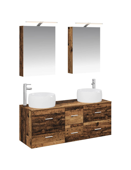 Set di mobili per il bagno 5 pcs Legno antico