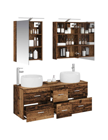 Set di mobili per il bagno 5 pcs Legno antico