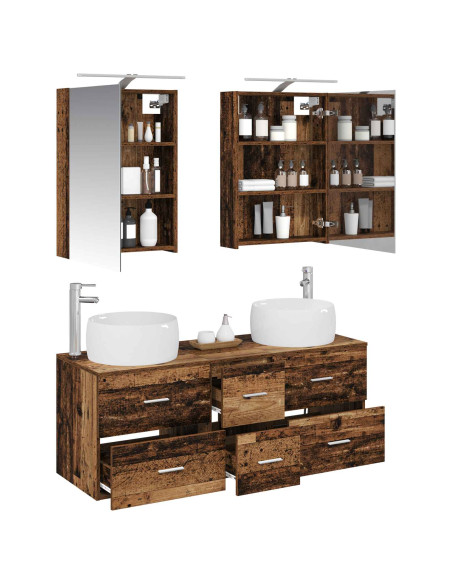 Set di mobili per il bagno 5 pcs Legno antico