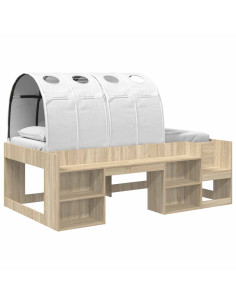 Letto alto per bambini con storage 3 pz Rovere Sonoma e bianco 2