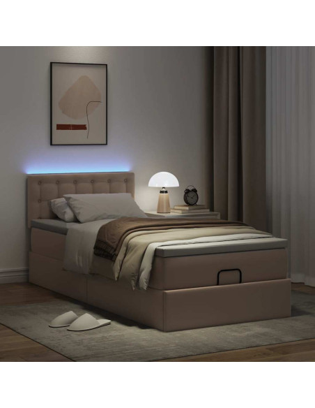 Struttura Letto Pouf con Materasso 90x200 cm Similpelle