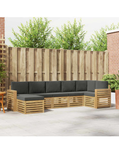 Set di divani da esterno 7 pcs Bianco e Antracite