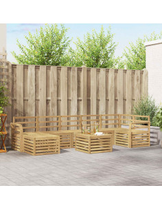 Set di divani da esterno 8 pcs Bianco 59 x 59 x 37 cm