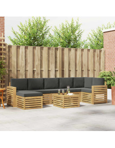Set di divani da esterno 8 pcs Bianco e Antracite