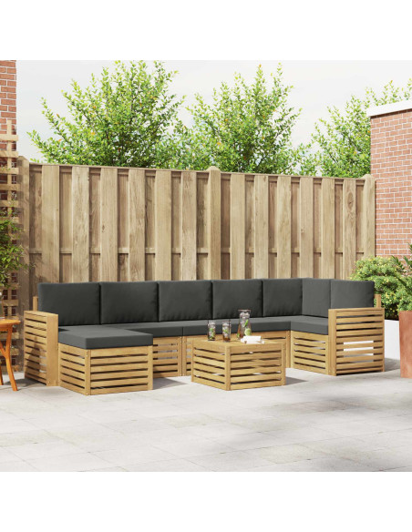 Set di divani da esterno 8 pcs Bianco e Antracite